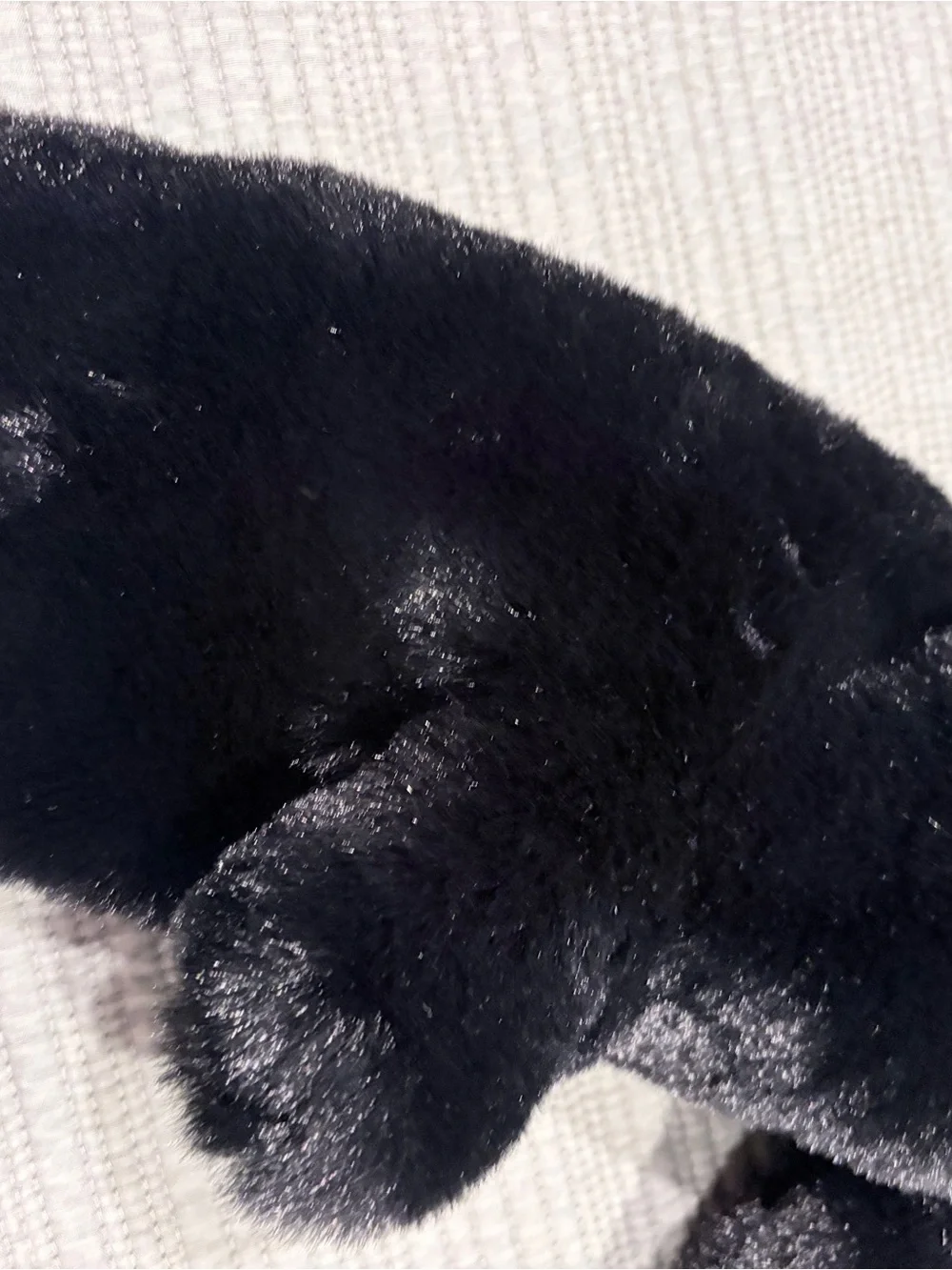 Black Faux Fur Mittens - Plush Winter Gloves NWT